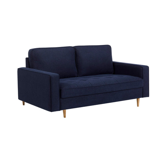 Navy blue sofa on a white background