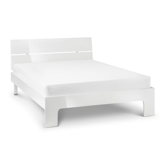White bed frame on a white background