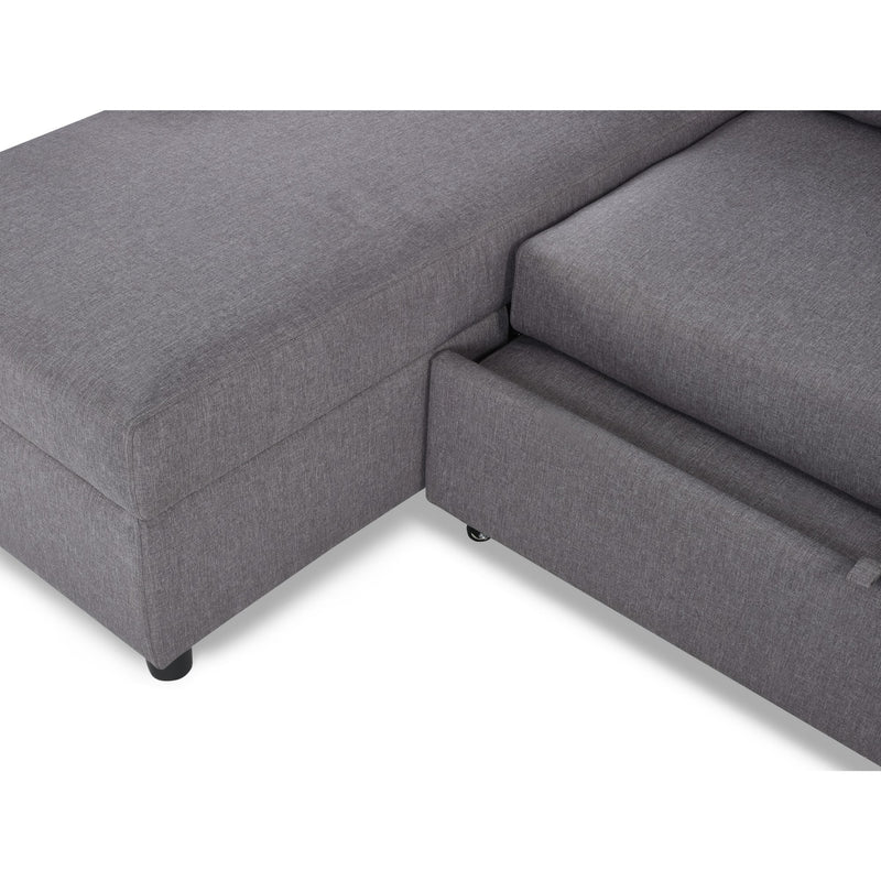 Gray sectional sofa on a white background