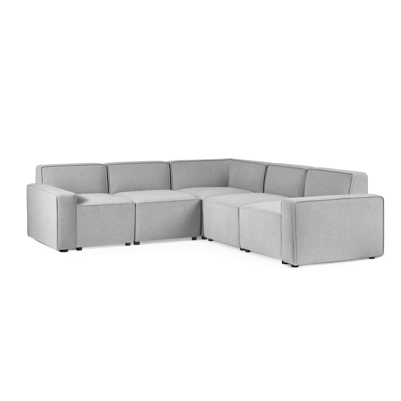 Gray sectional sofa on a white background