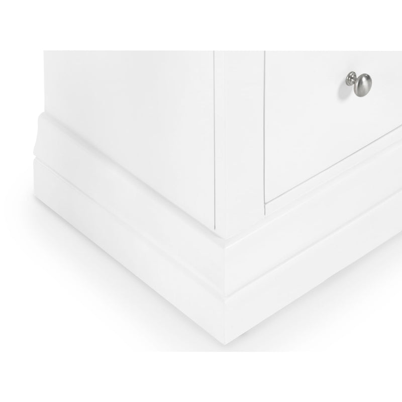 White envelope with a silver clasp on a white background