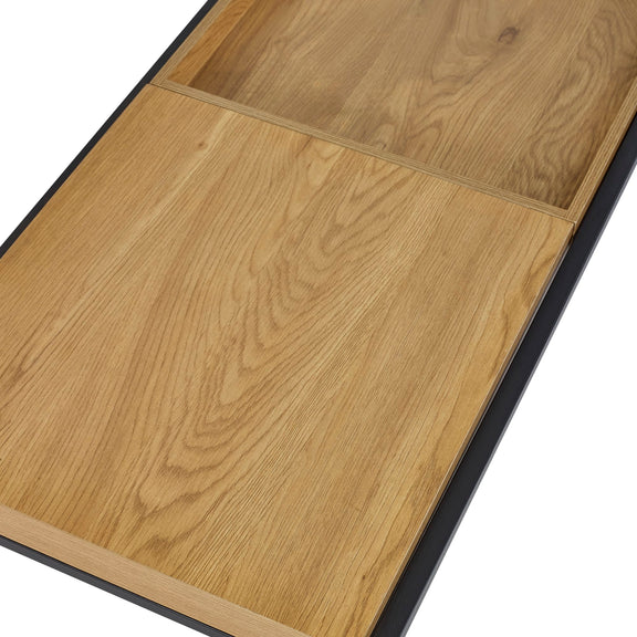 Close-up of a wooden flooring sample with a white background