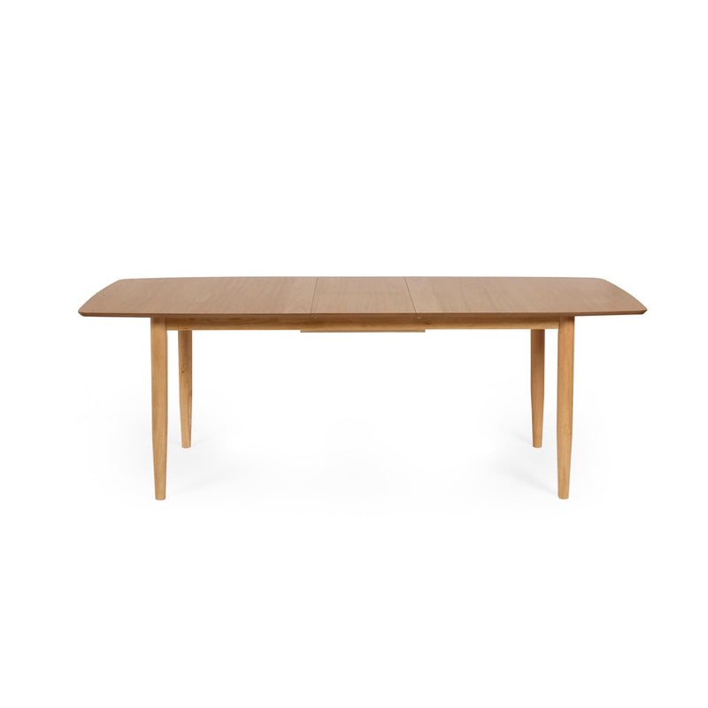 Wooden dining table on a white background