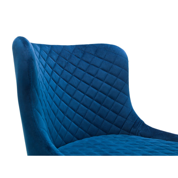 Blue quilted chair on a white background