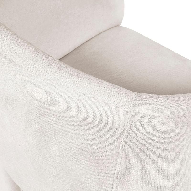Close-up of a person wearing beige tights and a white top on a white background