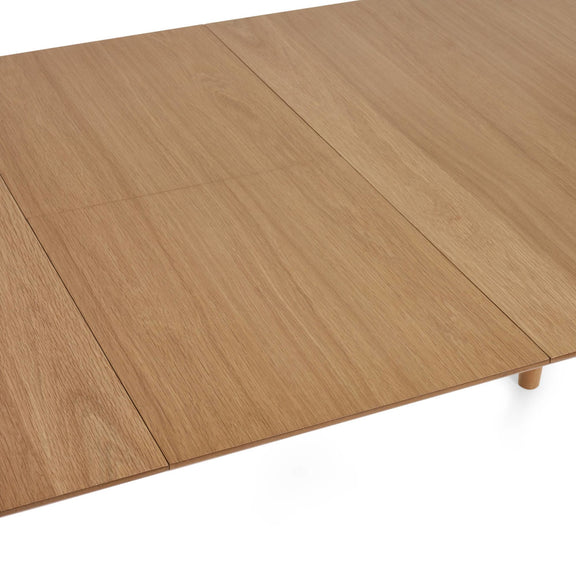 Wooden dining table with a white background