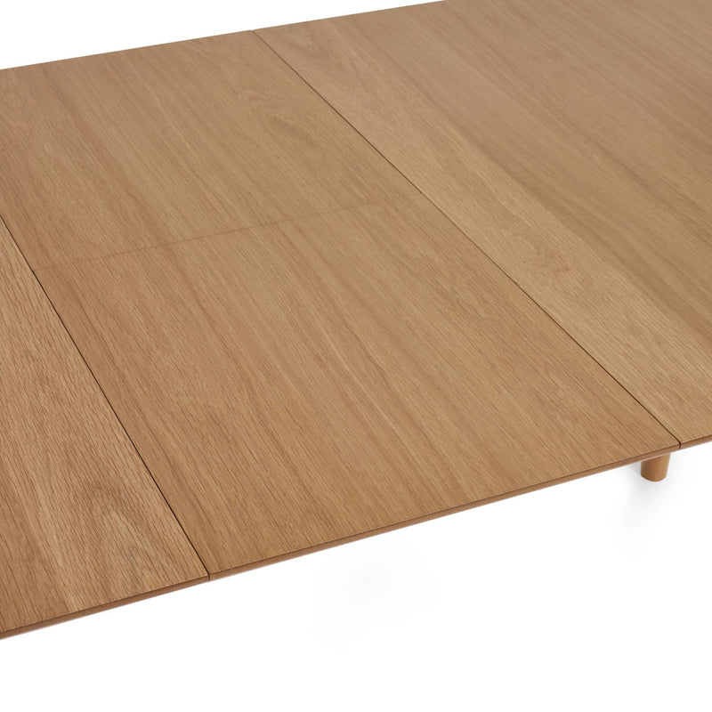 Wooden dining table with a white background