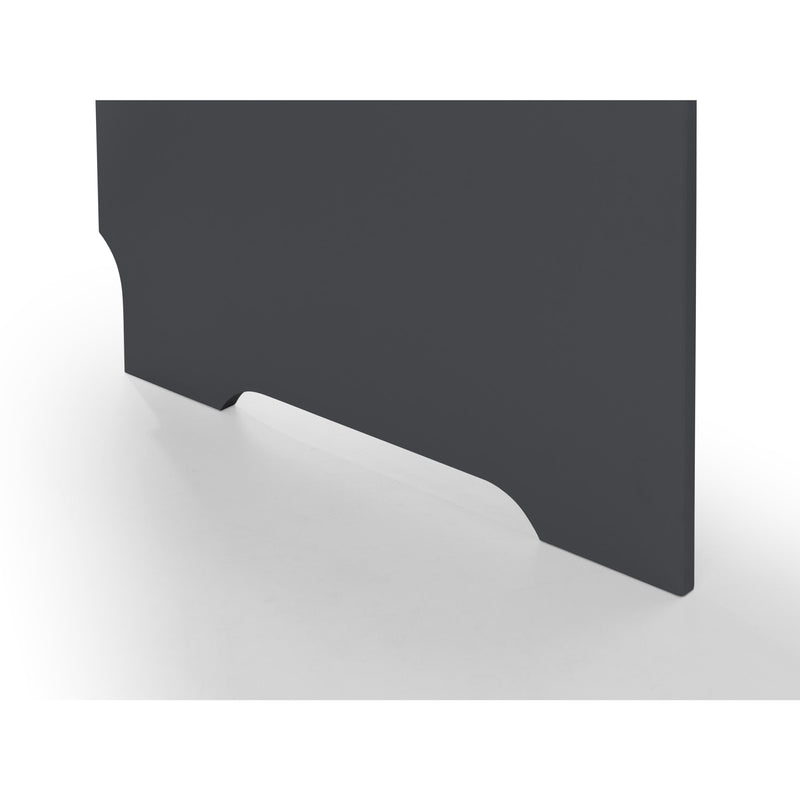 Black wall-mounted shelf on a white background