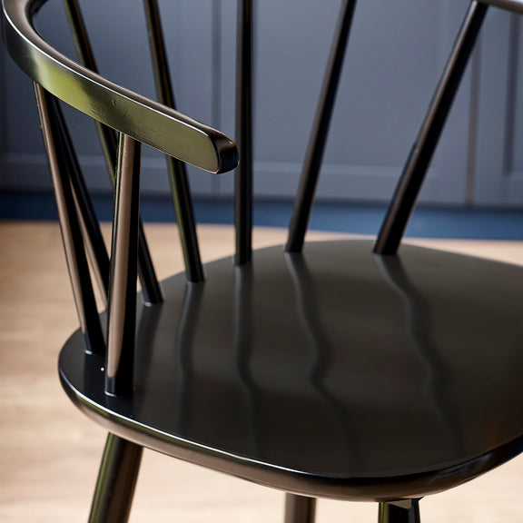 Black chair with a blurred background