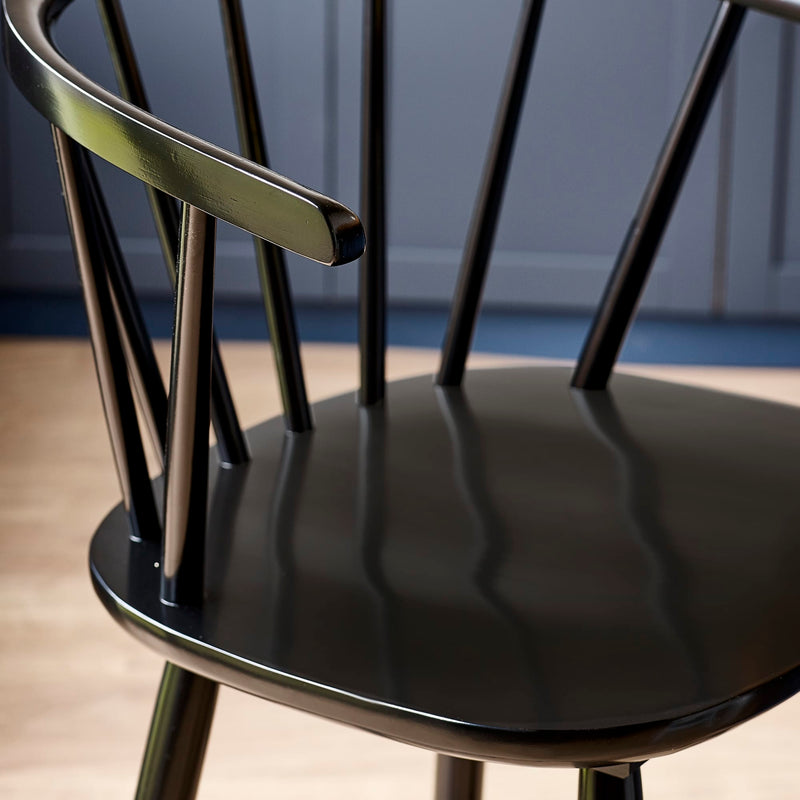 Black chair with a blurred background