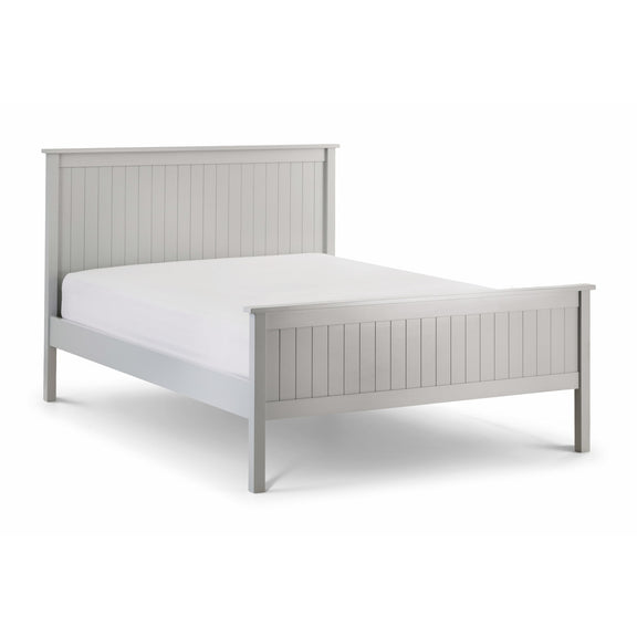 White wooden bed frame on a white background