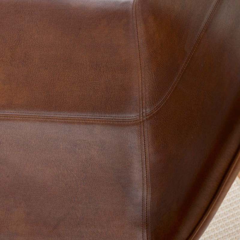 Close-up of brown leather furniture