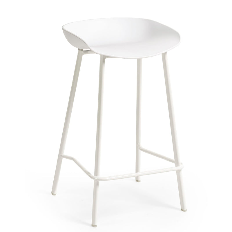 White bar stool on a white background
