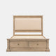 Burton King Bed Weathered Wood with Upholstered Headboard and 2 Drawers