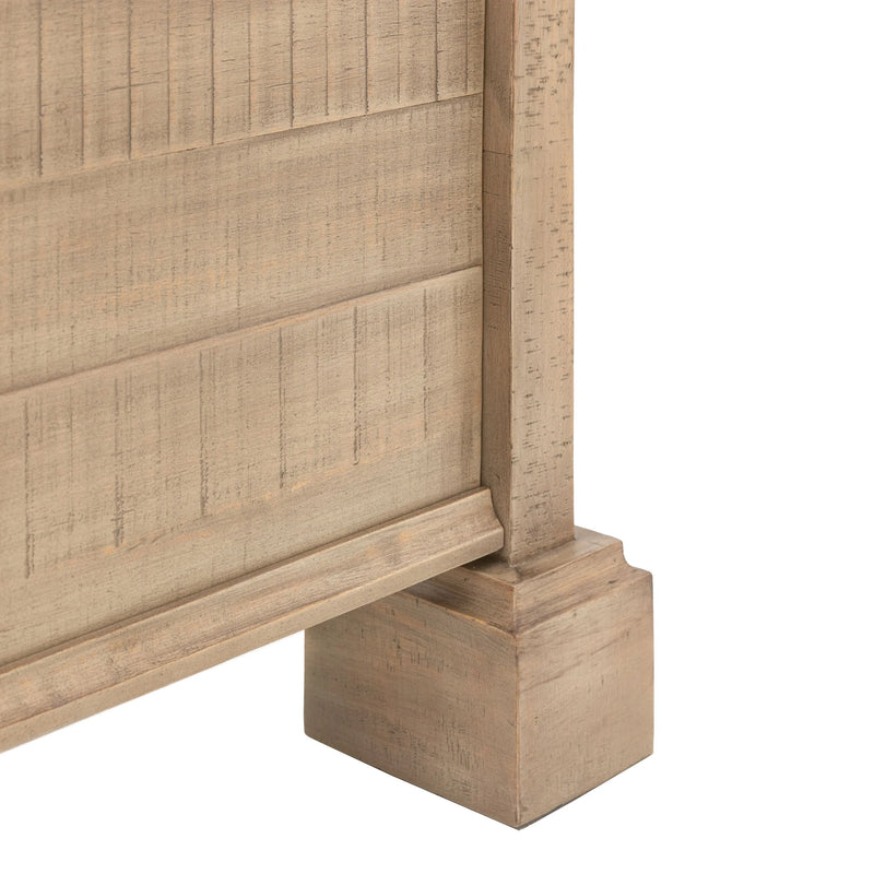 Burton King Bed Weathered Wood with Upholstered Headboard and 2 Drawers