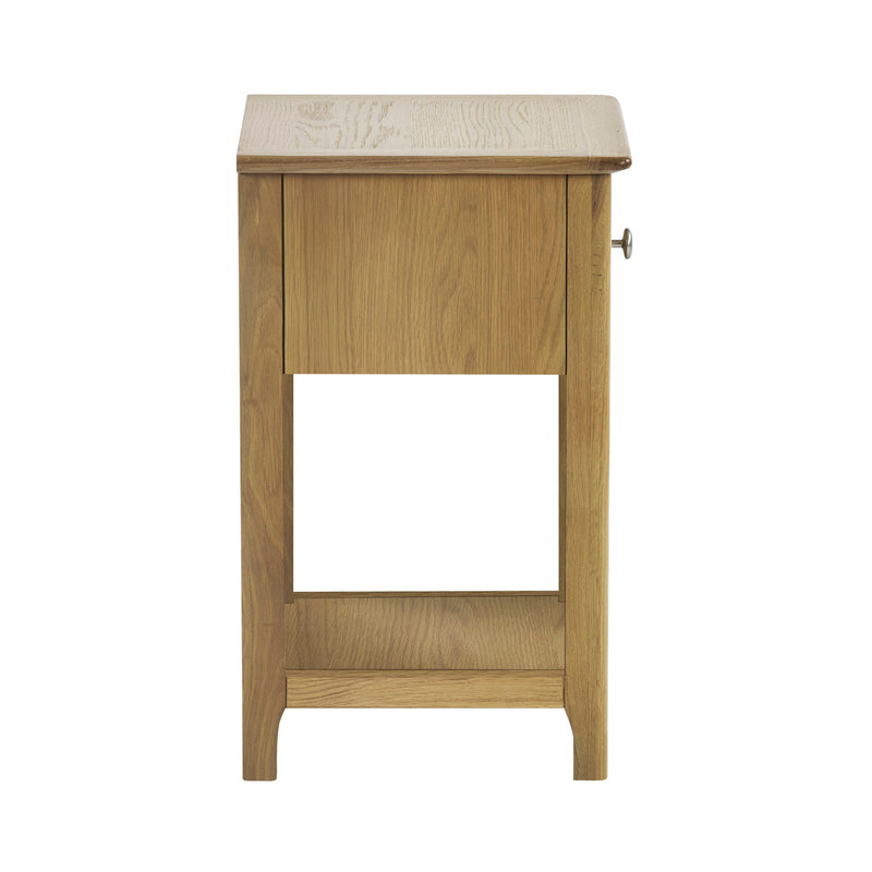 Wooden cabinet with a white countertop on a white background