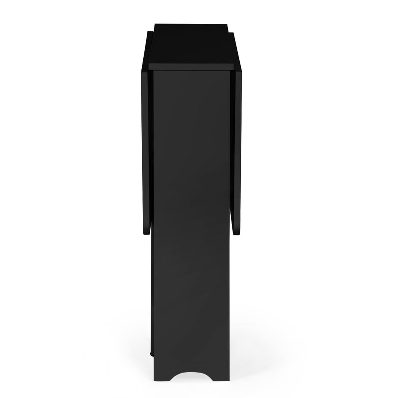 Black rectangular object on a white background