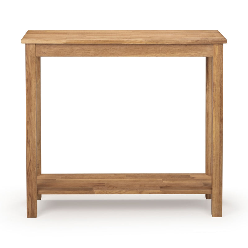 Wooden console table on a white background