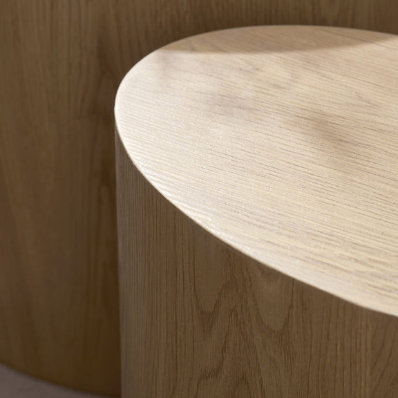 Close-up of a wooden stool with a smooth surface