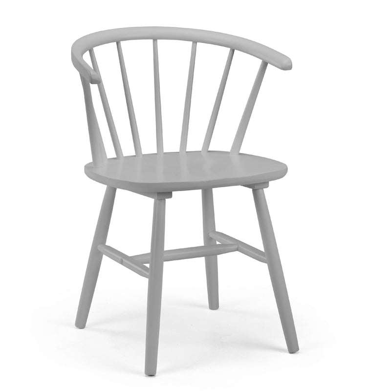 Gray wooden chair on a white background