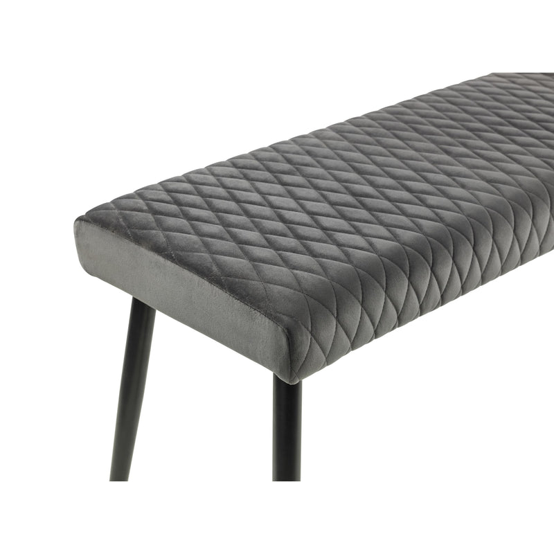 Gray quilted bench on a white background