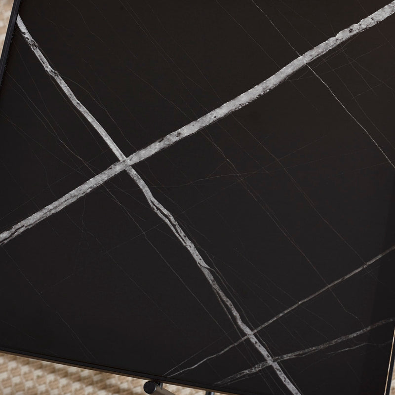 Close-up of a black surface with white lines