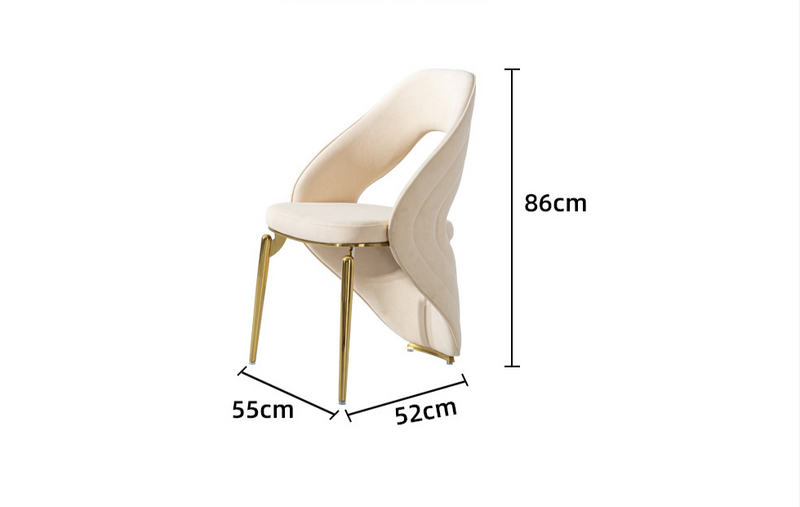 Curved Back Leather-Effect Dining Chair