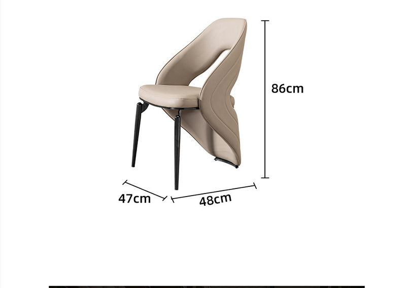 Curved Back Leather-Effect Dining Chair