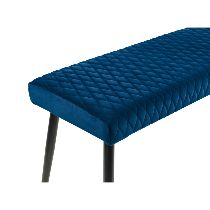 Gray quilted bench on a white background
