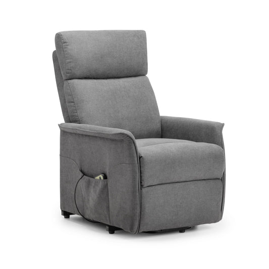 Gray recliner chair on a white background