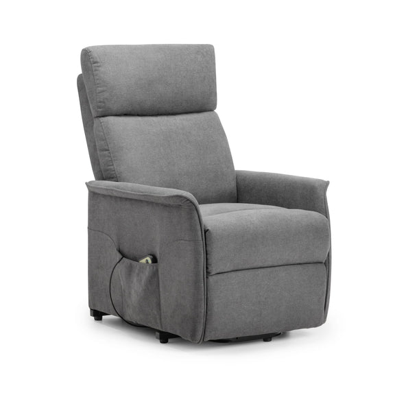 Gray recliner chair on a white background