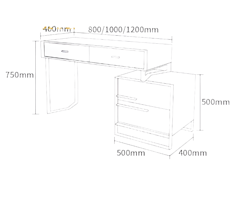 Nordic Walnut Mirror Dressing Table – Custom Made Bedroom Vanity Set
