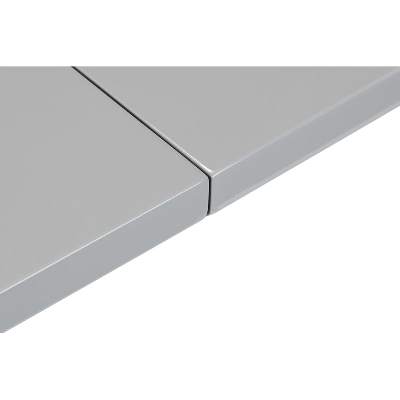 Close-up of a gray metal surface with a visible seam