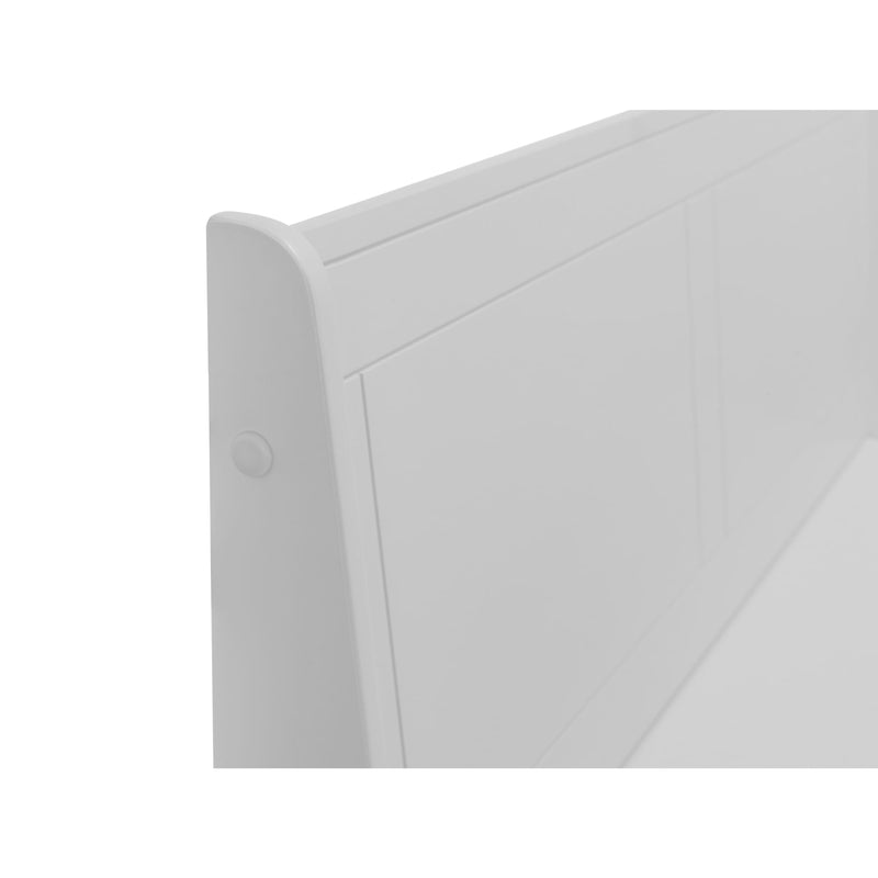 White wooden headboard on a white background