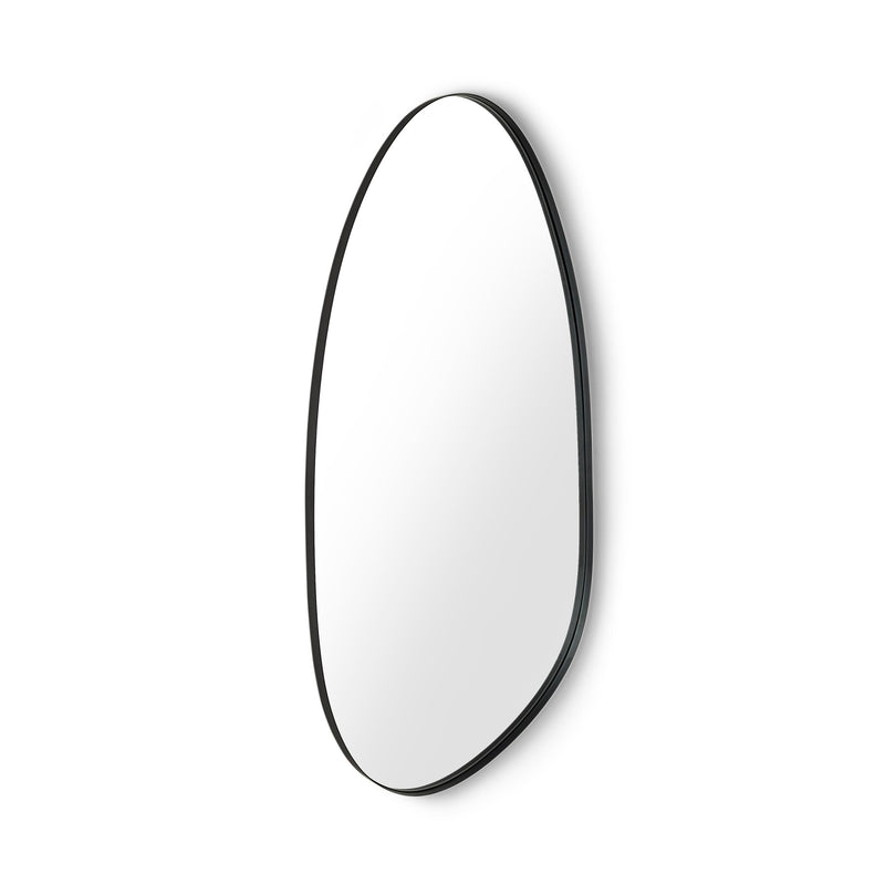 Modern wall-mounted light fixture with black frame and white glass on a white background