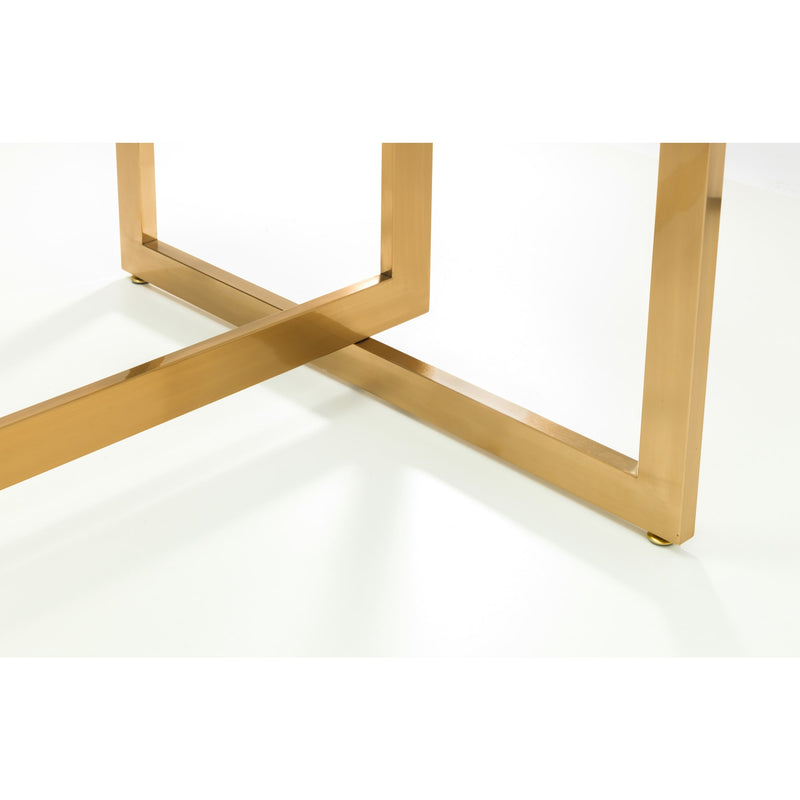 Gold metal table legs on a white background