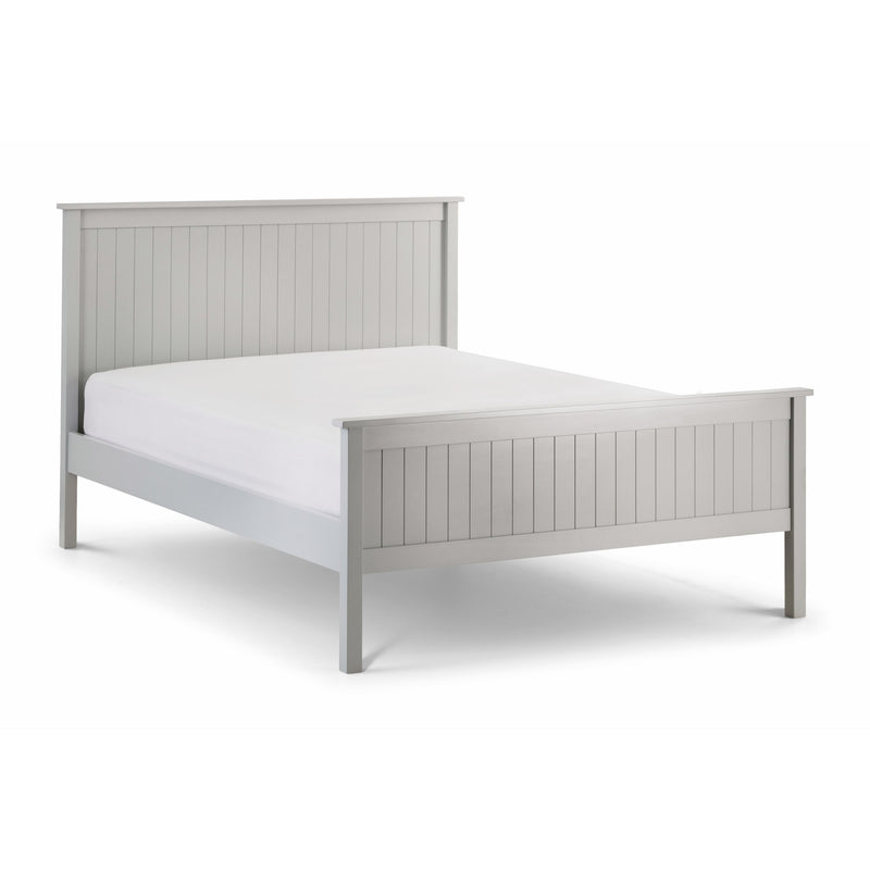 White wooden bed frame on a white background