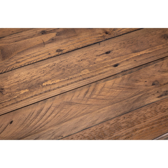 Close-up of wooden planks with a rustic finish