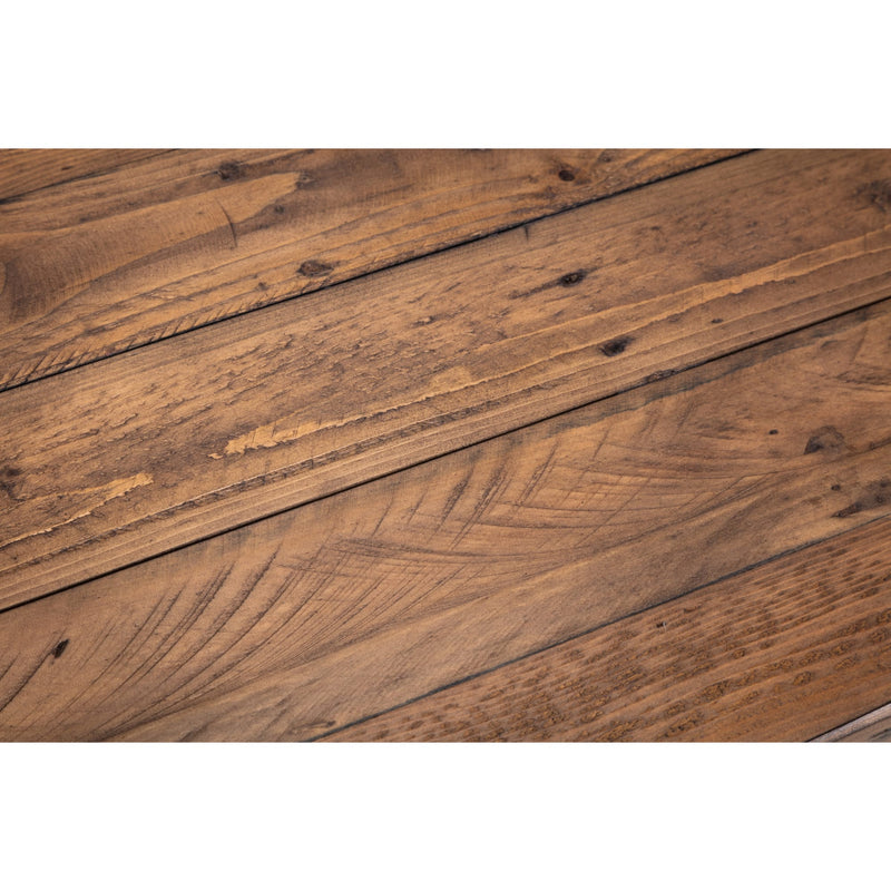 Close-up of wooden planks with a rustic finish