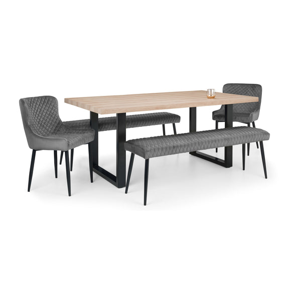 Dining set with a table and chairs on a white background