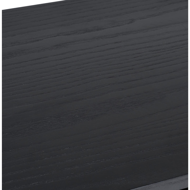 Dark wooden panel with a smooth finish