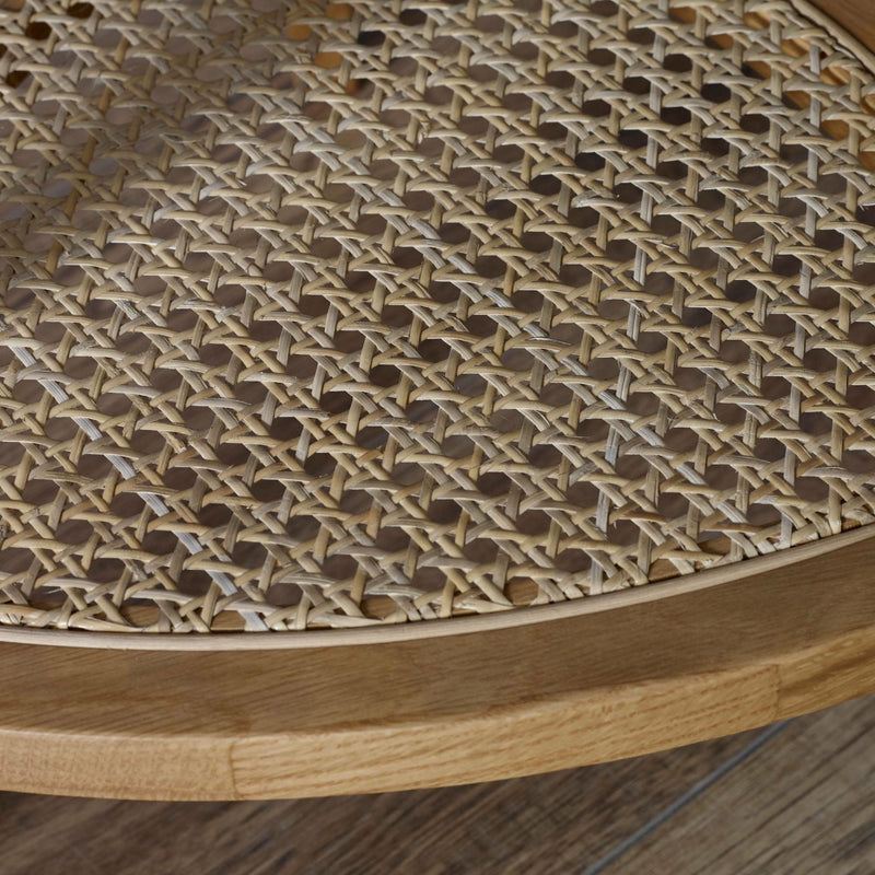 Close-up of a woven wooden surface with a geometric pattern