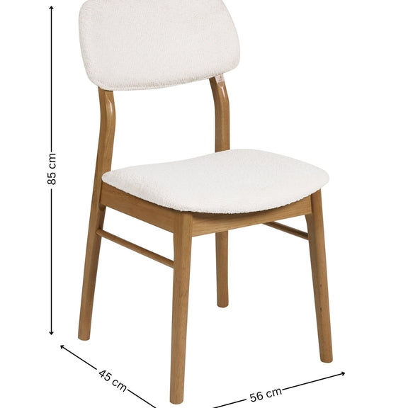 Chair with dimensions labeled on a white background