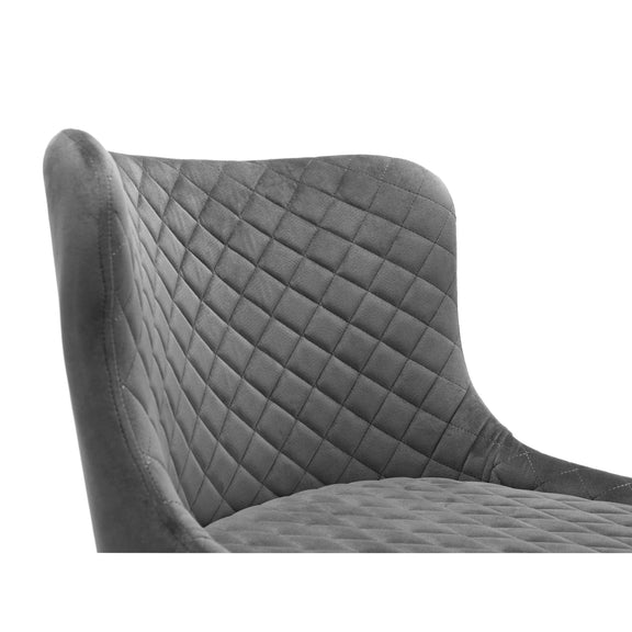 Gray quilted chair on a white background