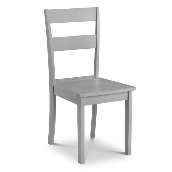 Gray wooden chair on a white background
