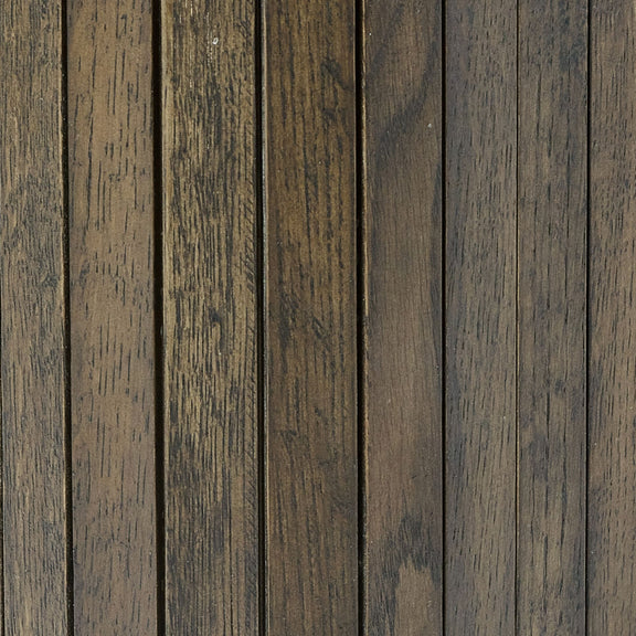 Close-up of wooden planks with a dark brown finish