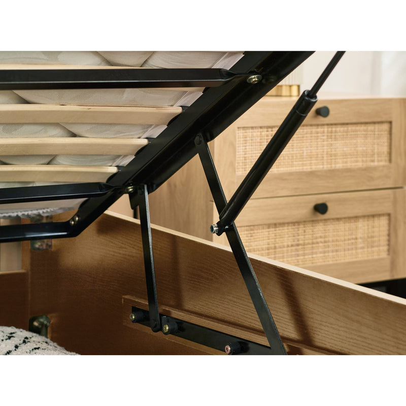 Padstow Rattan Effect Lift-Up Ottoman Storage Bed Frame