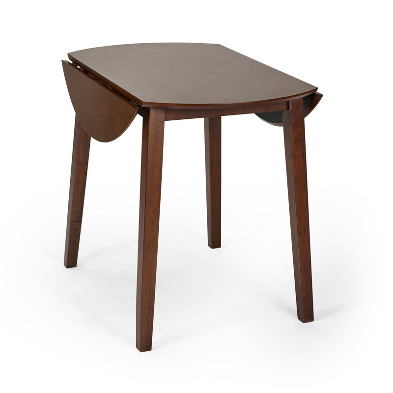 Wooden drop-leaf table on a white background