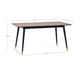 Dining table with dimensions labeled on a white background