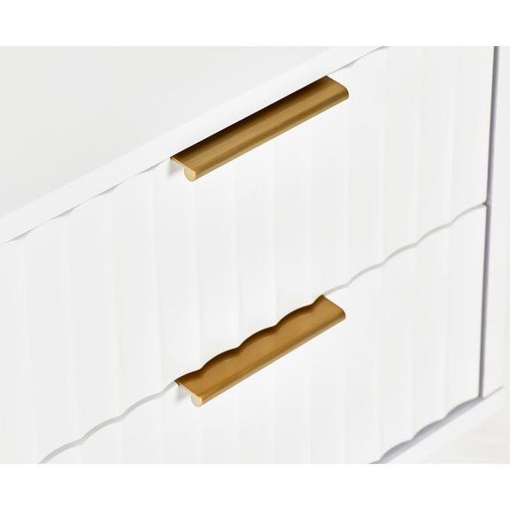 Two gold rectangular objects on a white background